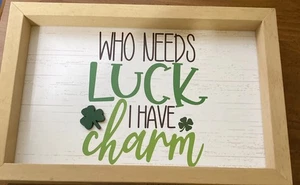 Aldi Find 2022 St. Patricks Day Wall Art Two Sided Reversible Frame 9x6x2” New - Picture 1 of 3