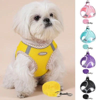 Breathable Mesh Pet Harnesses Cat Dog Harness Lead Leash Soft Comfortable DIY ∂ - Image 1 of 4