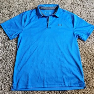 Under Armour Loose Heatgear Herren blau Poloshirt Größe Large gebraucht, in einwandfreiem Zustand - Bild 1 von 7