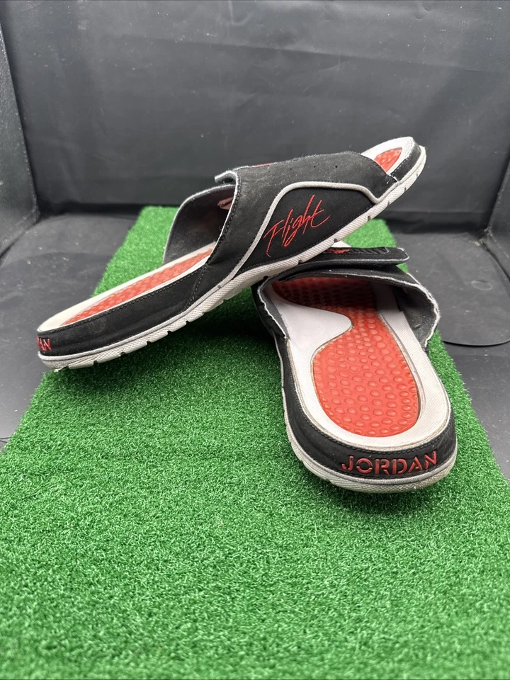 Sandalias retro Jordan Hydro 4 para hombre talla 12 532225-060 negras/rojas fuego Foto 1 de 4