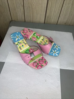 Винтажные Редкие Сандалии Dr Scholls Искусство Носить Ручная роспись Цветочная Тема РАЗМЕР 9 - Изображение 1 из 4