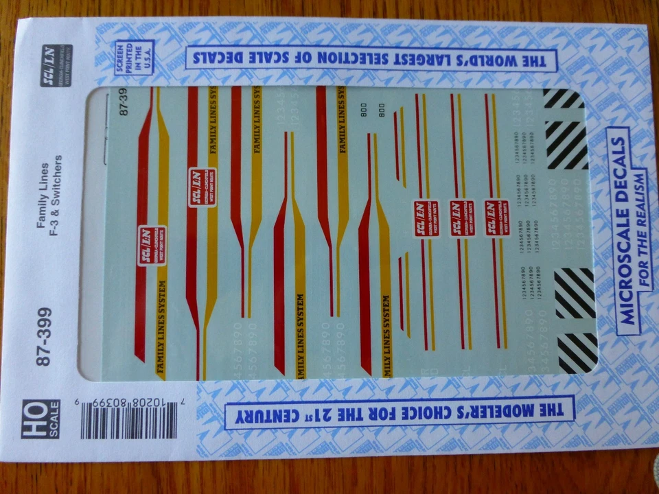Calcomanía a microescala HO #87-399 Family Lines Diesel - "Diesel - Interruptor, unidad F" Foto 1 de 1