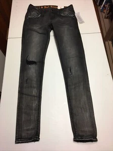 Neu mit Etikett Damen neu schwarz Distressed Rock Revival Arias Skinny Jeans Größe 25/32 - Bild 1 von 12