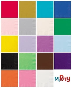 20 Solid Colour Lunch Napkins 6.5”x 6.5” Beverage Napkins 5”x “5 Various Colours - Picture 1 of 25