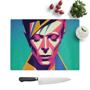 David Bowie Portrait Vol.1 Schneidebrett Küche Glas Schutz Arbeitsplattenschoner - Bild 1 von 6