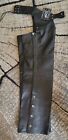 Event Biker Size M Black Real Premium Leather Motorcycle Chaps 
