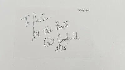 Gail Goodrich Signed 4x6 Index Card LA Lakers NBA HOF Signed To Amber NO COA - Image 1 of 4
