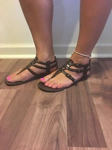 Neu ohne Karton Mia Hyram braune Kroko-Damen-Sandalen Größe 6,5  - Bild 1 von 18