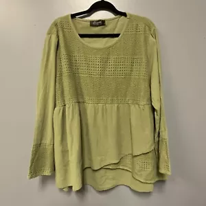 Oneine Green Crochet Long Sleeve Tiered Fairy Whimsical Plus Size 4XL - READ - Picture 1 of 8