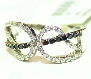 .43CT 14K Gold Natural Round Cut Black Diamond Designer Halo Engagement Ring - Picture 1 of 5