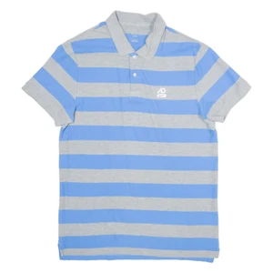 NIKE Mens Polo Shirt Grey Striped L - Picture 1 of 6