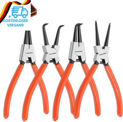 Valuemax Sprengringzangensatz 4Tlg.,Sicherungsringzange Set 180Mm Mit Tasche, Fü - Bild 1 von 4