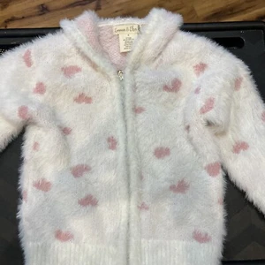 Girls Size 4 Open Zip Front Cardigan Sweater - Picture 1 of 3