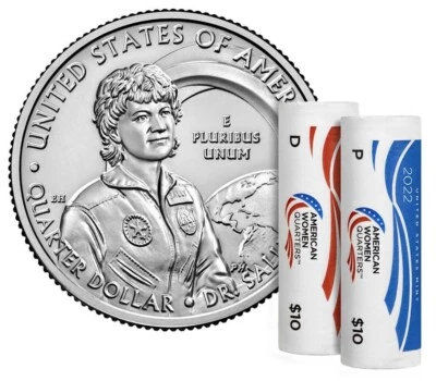 2022-PD Sally Ride American Woman Qtr 2-Roll Set Direct from U.S. Mint - Image 1 of 2