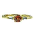 Hessonite Garnet Gemstone Jewelry Yellow Color Sterling Silver Ring