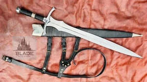 Hand Forged Carbon Steel Viking Sword Sharp/Battle Ready Medieval With Scabbard - Picture 1 of 7