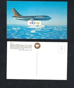 WIEN AIR ALASKA BOEING 737 JETS AIRLINE ISSUE POSTKARTE 1976 M.WRIGHT - Bild 1 von 1