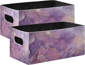 Kcldeci Purple Marble Storage Bins Baskets for 10.1*6.3*4.7in, Marble2 - Picture 1 of 6