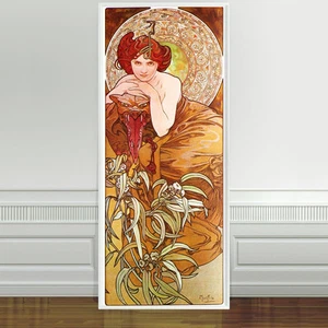 Stunning Alphonse Mucha Emerald ~ CANVAS PRINT 24"X10" Precious Gem stones - Picture 1 of 1