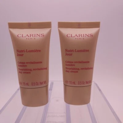 LOT OF 2 Clarins Nutri Lumiere Jour Nourishing Revitalizing DAY Cream .5oz ea - Image 1 of 4