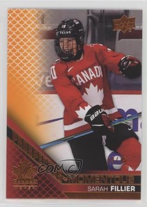 2022 Team Canada Juniors Prospectus Momentous Electric Orange /75 Sarah Fillier