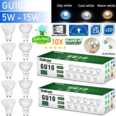 10x LED GU10 Light Bulbs 5W 7W Warm White Cool White Spotlight Lamps Dimmable - Image 1 of 4