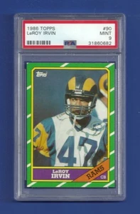 1986 TOPPS #90 LeROY IRVIN PSA 9 MINT ONLY 25 HIGHER LOS ANGELES RAMS KANSAS - Bild 1 von 1