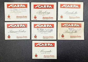 Lotto 7 Etichette Vino Antonio Scarpa - Nizza Monferrato - Asti - Picture 1 of 1