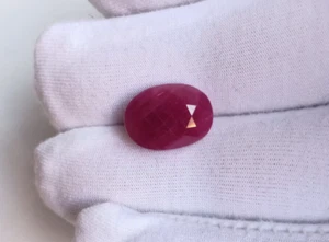 7.75 Ct Red Blood Ruby Oval Cut Natural Ruby Unheated Untreated Loose Gemstone - Picture 1 of 9