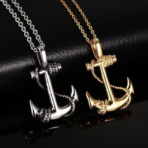 Women Men Chain Necklace Pirate Anchor Rope Necklace Pendant Jewelry Gifts