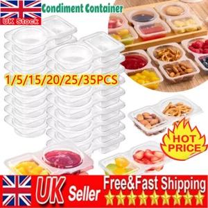 Up to 35pcs 2-Compartment Snack Containers For Dips BL - Picture 1 of 24