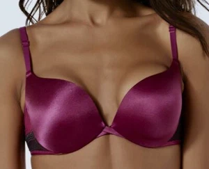 MAIDENFORM Wonderbra Love The Lift Push Up In PLUM Demi Bra Womens Sz 32C 36B - Picture 1 of 5
