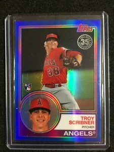 2018 Topps Update 1983 Silver Pack Blue Refractor RC Troy Scribner 33/150 🔥⚾️🔥 - Picture 1 of 2