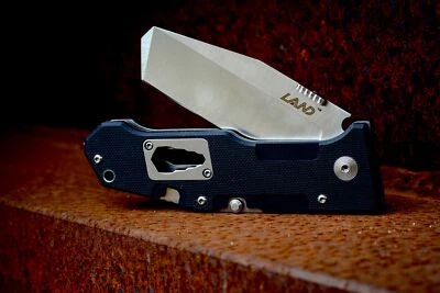 POHL FORCE LAND 9046 T3 Tanto Rettungsmesser 12C27 Schweden-Stahl Gurtschneider Glasbrecher