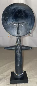 VINTAGE TRIBAL FERTILITY STATUE WOOD 1968 AMR AKUA’BA MUSEUM REPRODUCTION SCULPT - Picture 1 of 6