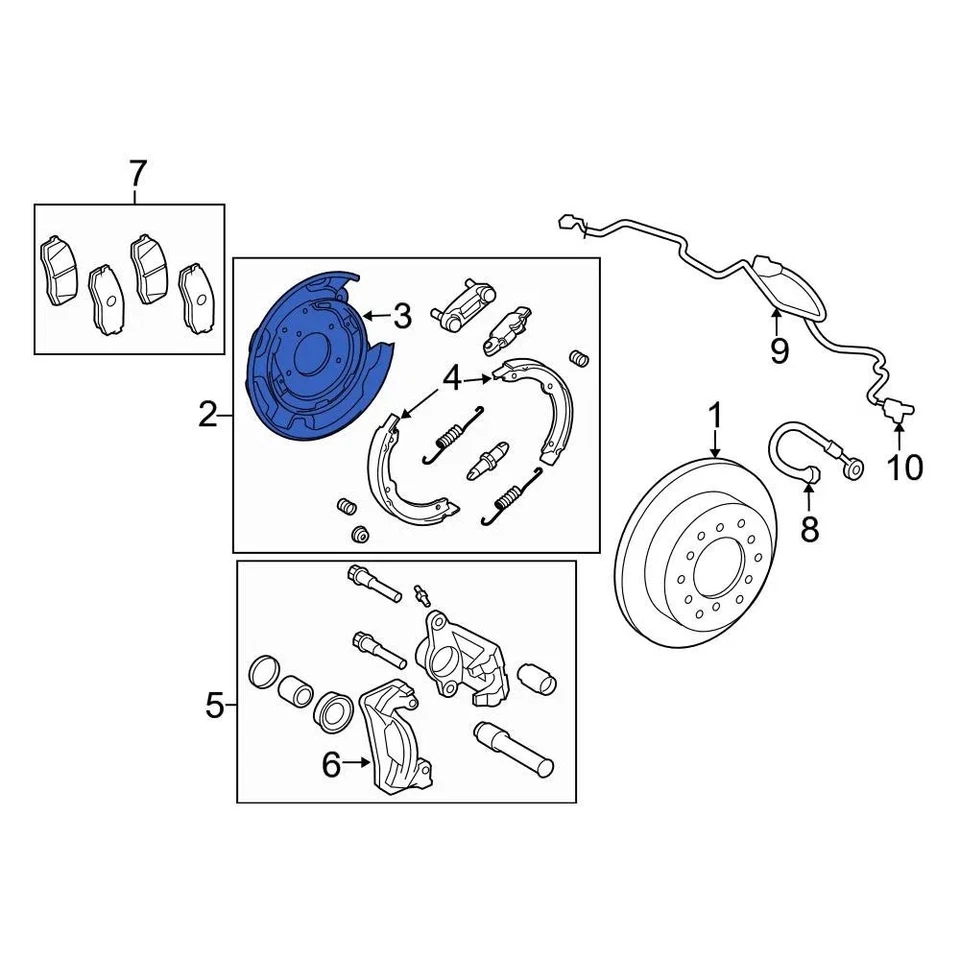 For Toyota Tundra 2007-2015 Toyota 465040C012 Rear Left Brake Dust Shield Foto 1 de 2
