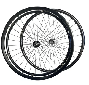 24" Shadow Wire Wheels Black Aluminum Handrims for 1/2" Axles Tilite And Others - Picture 1 of 8