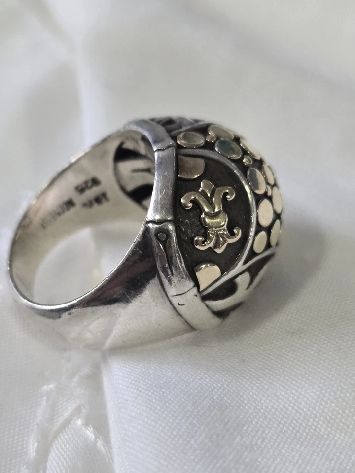 Anillo John Hardy Dot Oro Amarillo 18K y Plata de Ley Talla 7-ENVÍO GRATUITO A EE. UU.  Foto 1 de 3