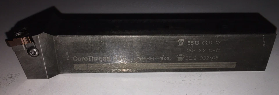 Sandvik CoroThread 266herramienta de vástago para torneado de rosca vástago de 1" Foto 1 de 4