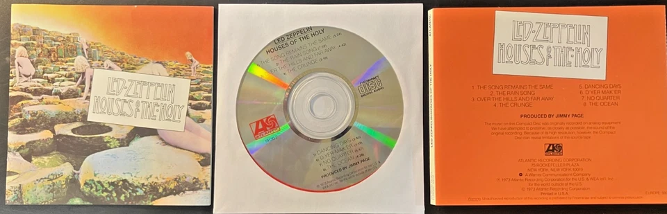LED ZEPPELIN : HOUSES OF THE HOLY(CD) DISC + FRONT & BACK CVR ART - NO CASE - VG - Image 1 of 1