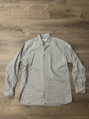Camisa de vestir Oxford a cuadros de algodón con botones manga larga Duck Head para hombre Foto 1 de 4