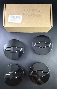 4pcs Wheels Center Caps Black Chevrolet Silverado Suburban Tahoe Vb4 - Picture 1 of 3