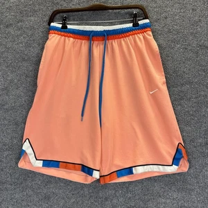 Nike Dri-FIT Shorts Mens Medium Pink Peach Blue Basketball Zip Pockets Long - Picture 1 of 15