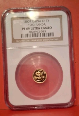 2007 China G15Y 1982 Panda Ultra Cameo NGC PF 69 1/25 Oz Gold - Image 1 of 3