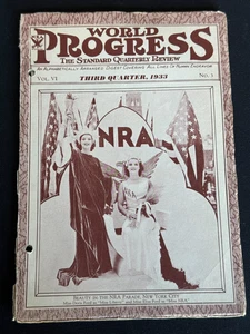 NRA World Progress "The Standard Quarterly Review" Journal/Magazine 1933 No. 3 - Imagen 1 de 11
