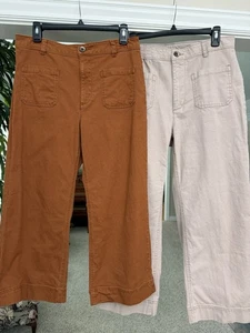 Old Navy Wide Leg High Rise Small Square Pockets 2 Pair Rust & Pink Textured 8P - Bild 1 von 4