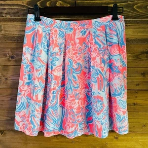Lilly Pulitzer Pleated Skirt Lined Seashell Print Tropical - Picture 1 of 3