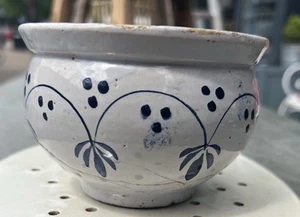 Antique Blue Ironstone Dish, 19C Hand Painted French Pottery Farmhouse Decor - Picture 1 of 6
