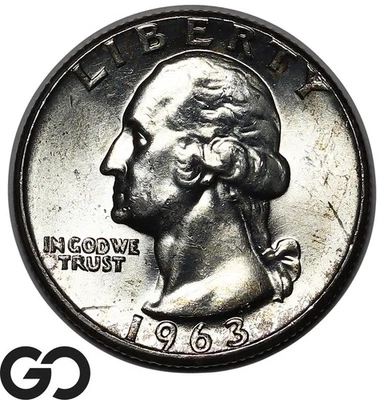 1963 Washington Quarter, Solid Gem BU++ - Image 1 of 3