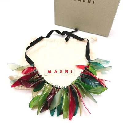 MARNI Necklace Green & Pink Women’s Accessory Made in Italy w/ Box - Image 1 of 4